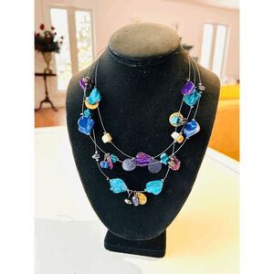 Vintage 90s Long Multistrand Funky Bohemian Necklace